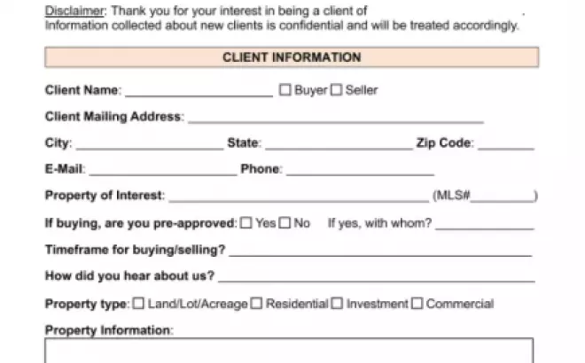 Real Estate Client Intake Form: Simplifying the Property Experience